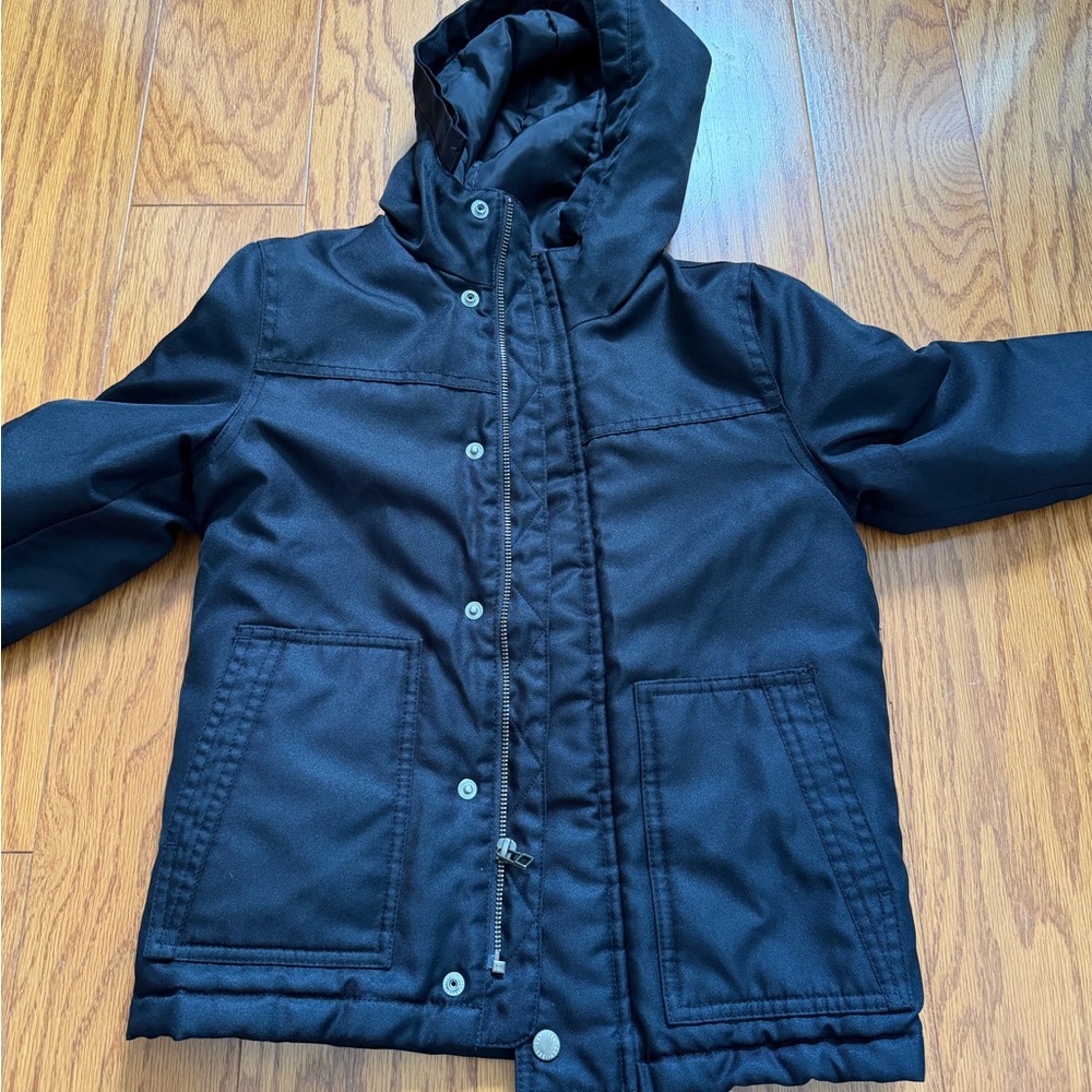 GAP Kids Black Hooded Puffer Jacket small s barn coat